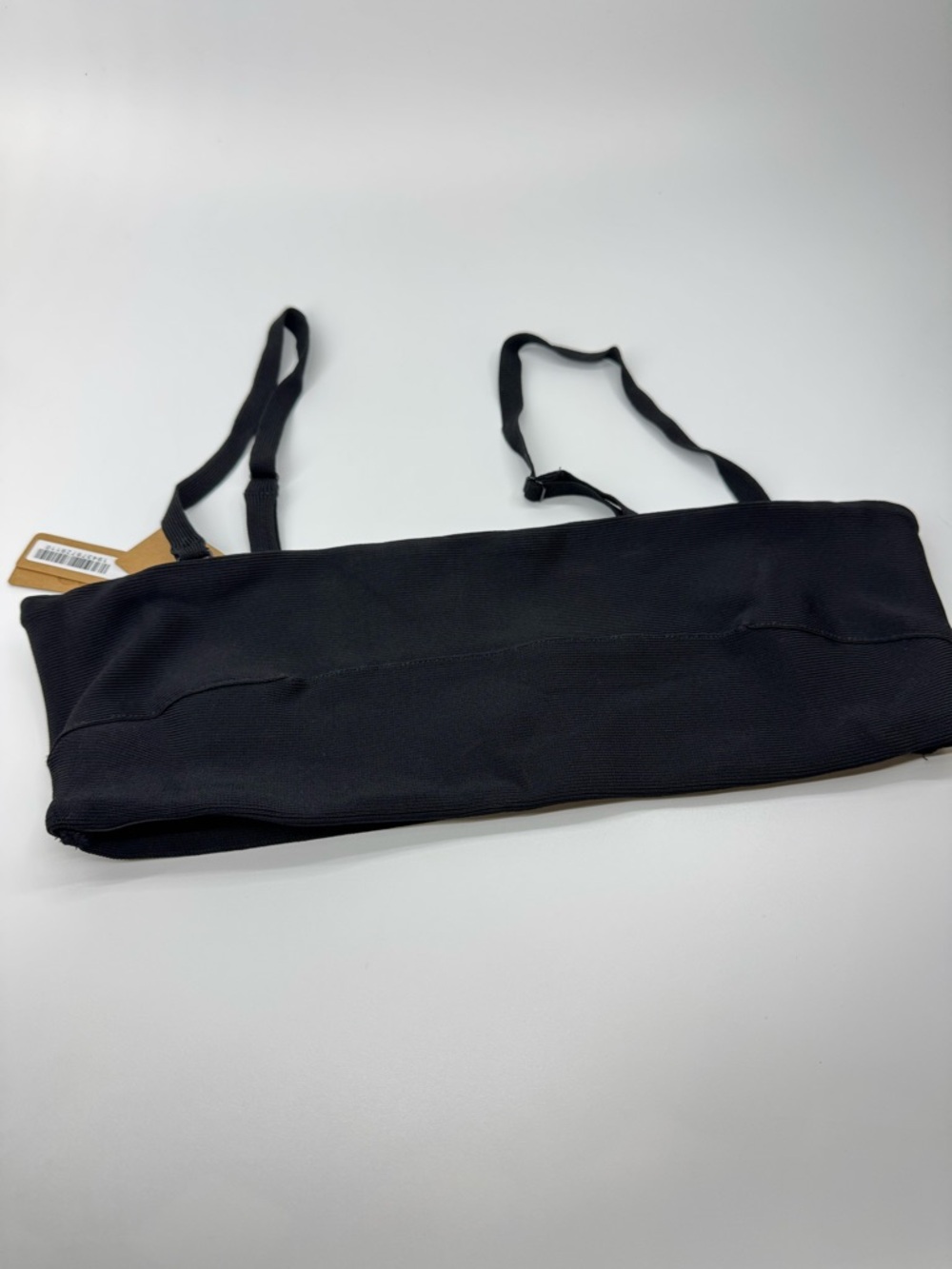 NWT SKIMS Knit Swim Bandeau Bikini Top in Onyx Size Medium